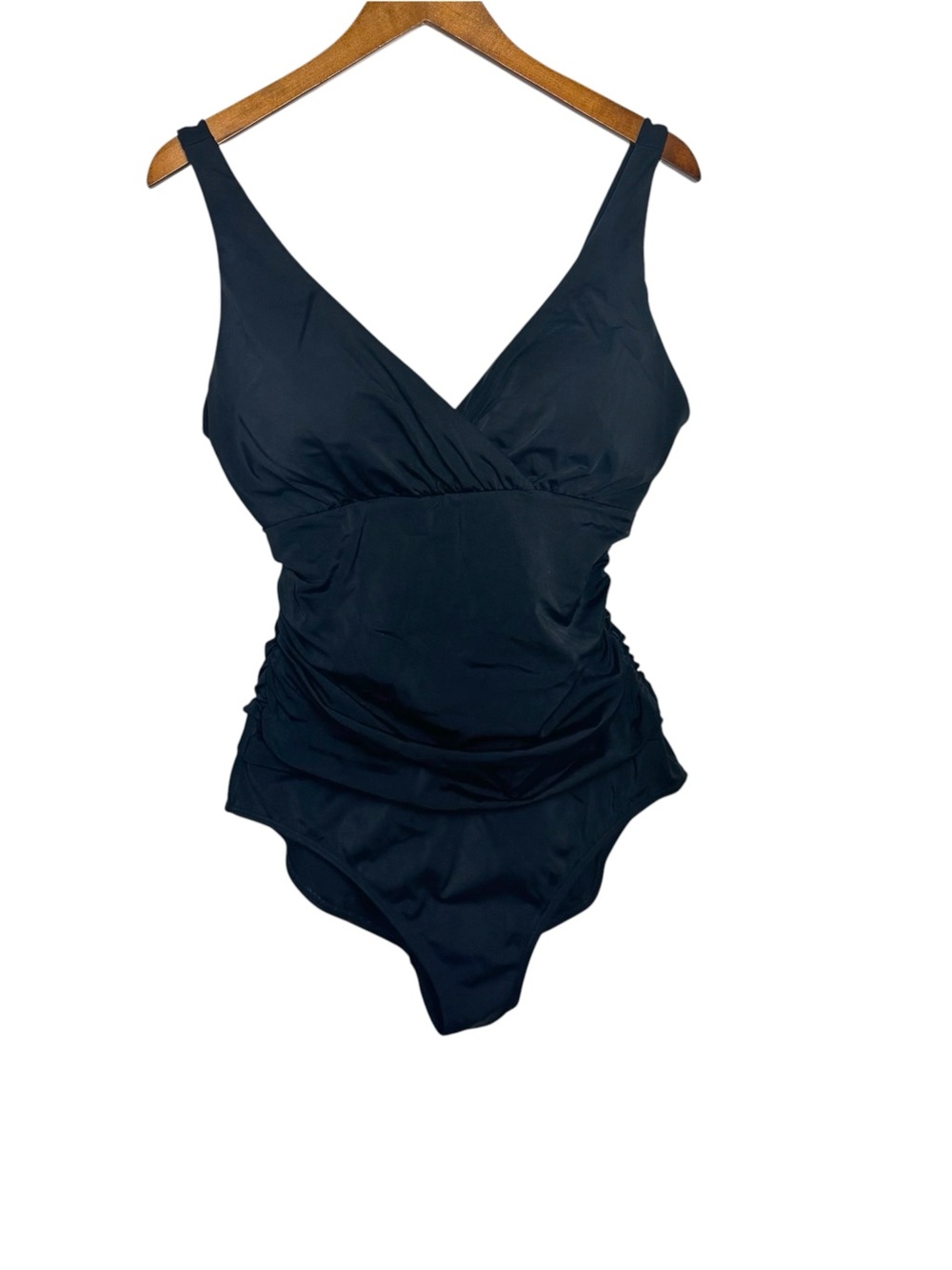 Boden Talamanca Black Swimsuit Ruched Waist Size 12L - Picture 2 of 8